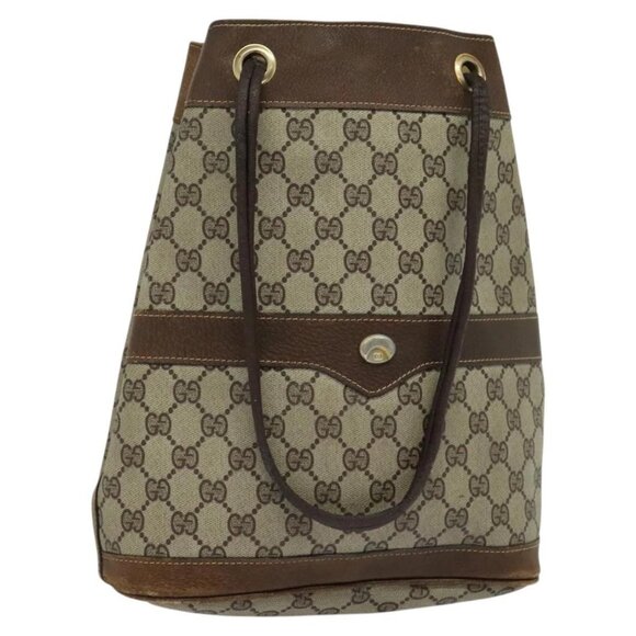 GUCCI GG Supreme Shoulder Bag PVC Beige Auth BA1143 - Picture 1 of 16